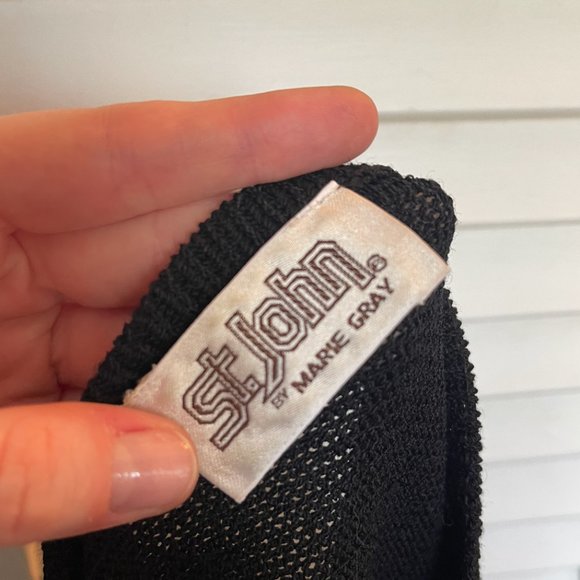 VINTAGE St. John's 1960's Jewel Embellished Knit Midi dress with plunging back - Picture 6 of 6